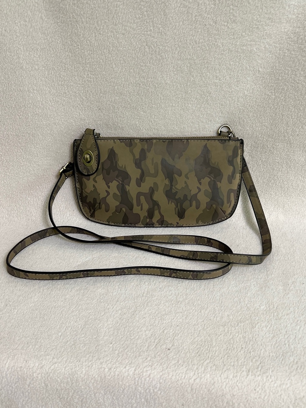Joy Susan Mini Crossbody Wristlet Clutch Vegan Leather Camo Bag Adjustable Strap